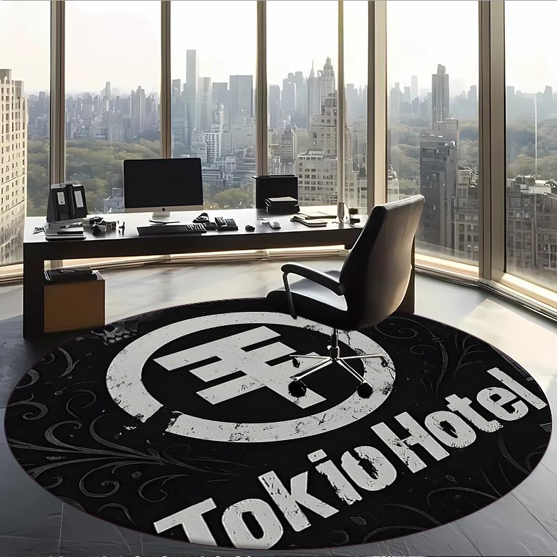 Tokio Hotel (1) Round Office Rug Decorative Floor Rug for Office Bedroom Living Room and Home Space