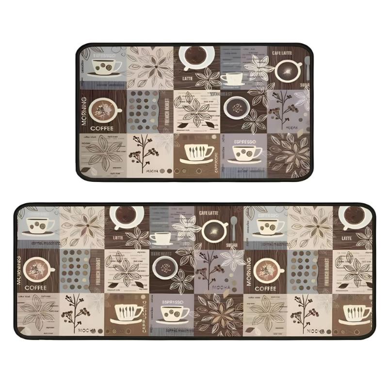 1pc/2pc Kitchen Coffee Floor Mats Entrance Door Mats Laundry Room Long Rugs, Corridor Passageway Floor Mats, Home Decorations