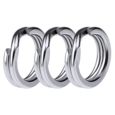 100 Stück Angel Sprengringe für Crank Hard Bait Silber Edelstahl 3#-8# Doppel-Schlaufe Sprengring Karpfen Werkzeug Angelzubehör