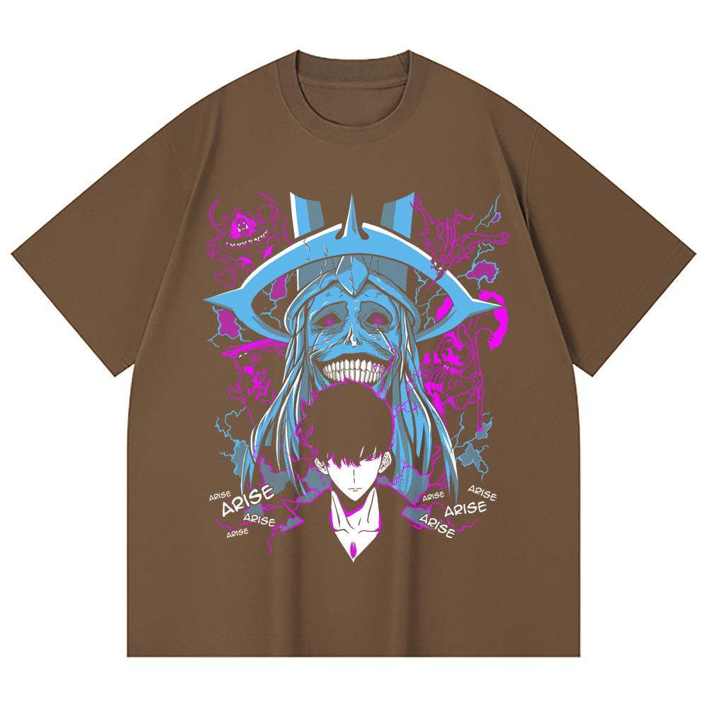 230 Gsm 100% Cotton Solo Leveling V21 Print Unisex Heavy Cotton T Shirt