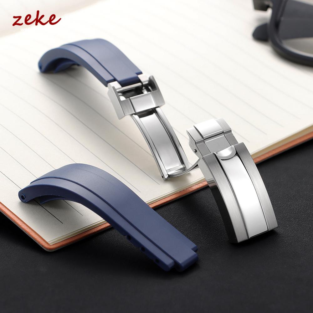 20 mm breites Uhrenarmband aus Gummi für Rolex Water Ghost, GMT und Daytona – wasserdichtes Silikonarmband mit Faltschließe