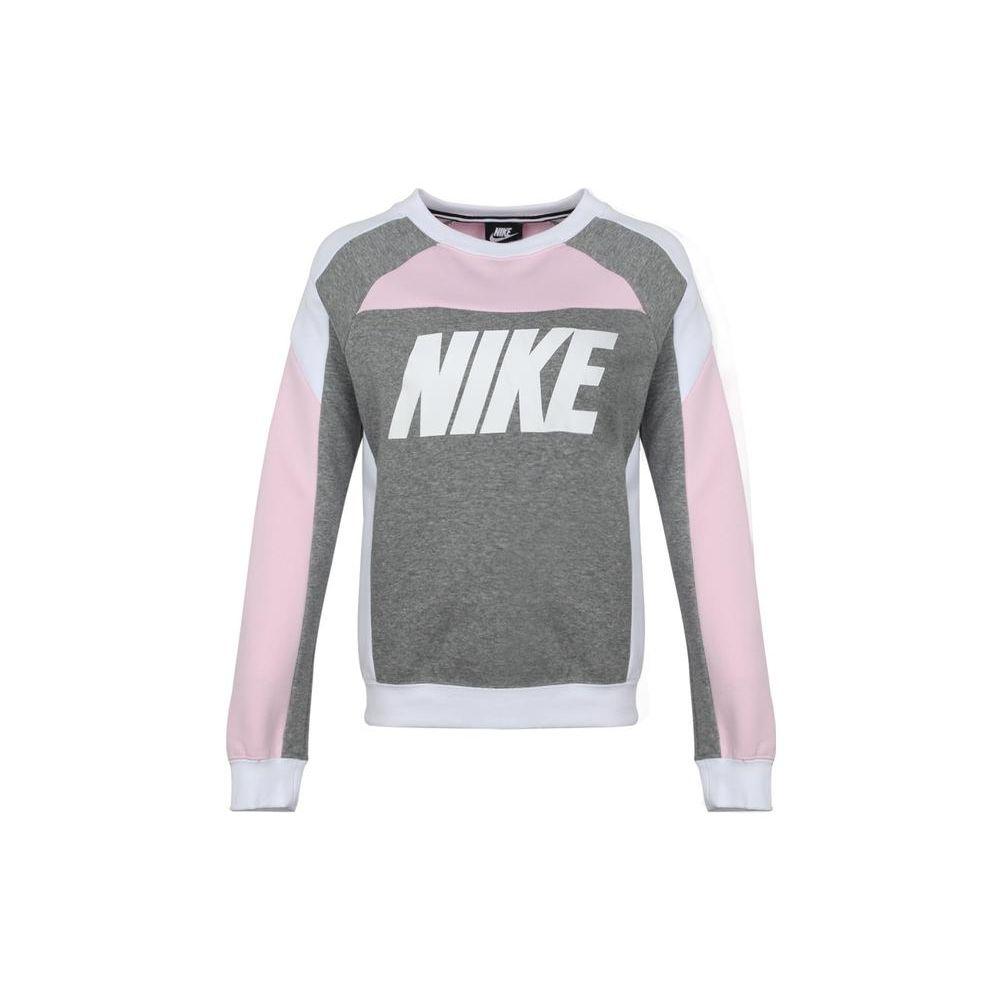 Nike Американский ретро цветной блок логотип принт теплая толстовка с круглым вырезом — фото 2