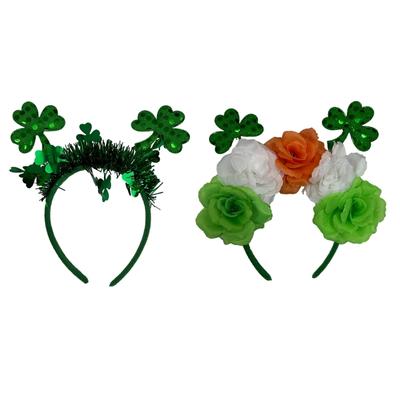 StPatricks Festival Celebration Headband Party Sequins Shamrock Flower Hair Hoop Party Headband Irish Hair Accessories