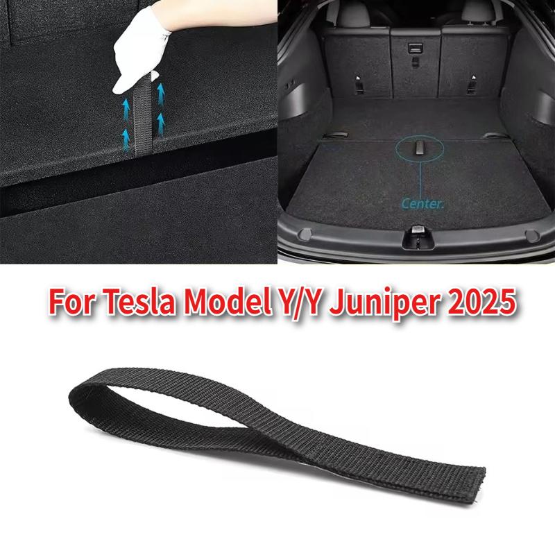 For Tesla Model Y Juniper Rear Trunk Rope DrawString Open Tail Box Cover Handle Pull Rope Organizer Accessories Interior Parts