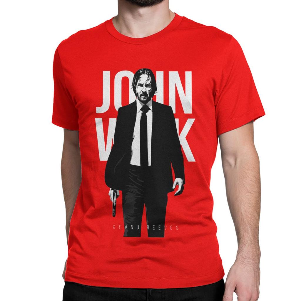 Vintage John Wick Movie T-Shirts Men Women Crew Neck Pure Cotton T Shirt Short Sleeve Tee Shirt 4XL 5XL Tops