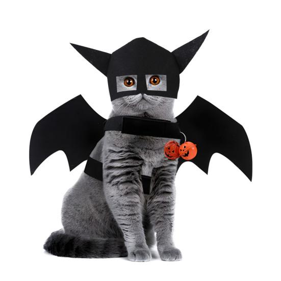 Bat Costume for Pet Bat Wings And Hat Cats Cosplay Costume Halloween Party Dress-up Accessories for Small Dogs Puppy Kitten