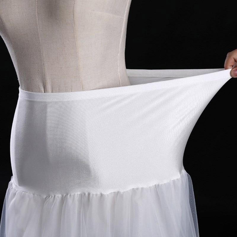Adjustable Waist Skirt Support Long Underskirt for Cosplay Violent Lovely High Waist Petticoat for Wedding Photography