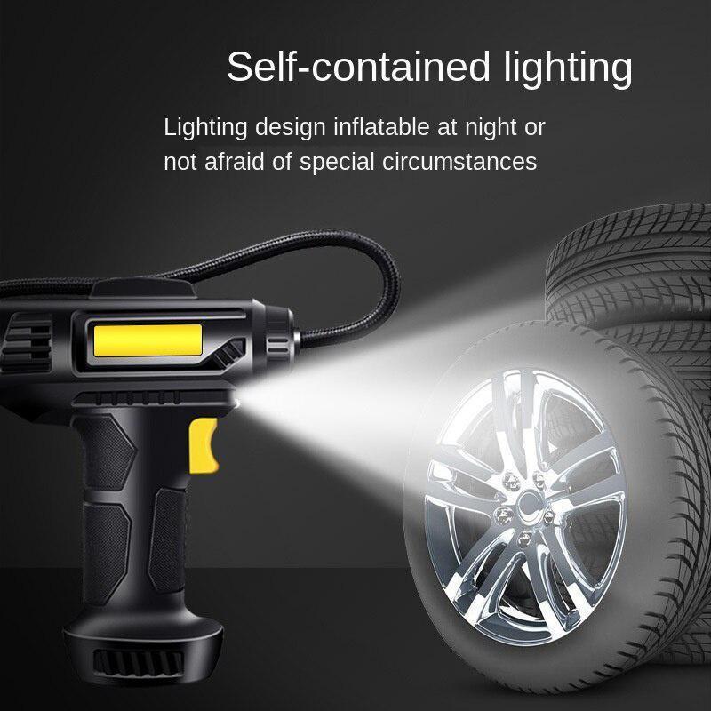 120W Car Air Pump Handheld Electric Car Tire Inflatable Pump Portable Rechargeable Air Compressor Digital Auto Tire Inflator Equipment