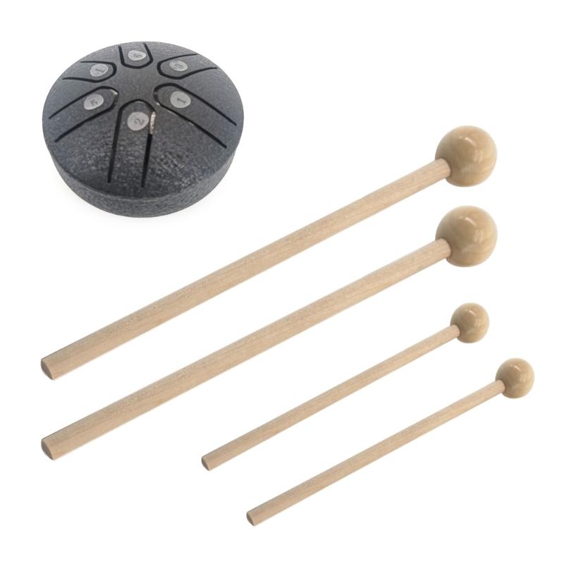 2pcs Ethereal Drumsticks Round Head Drum Sticks Hammer Durable Wooden Handle Drum Mallet Stick Small Musical Drumsticks