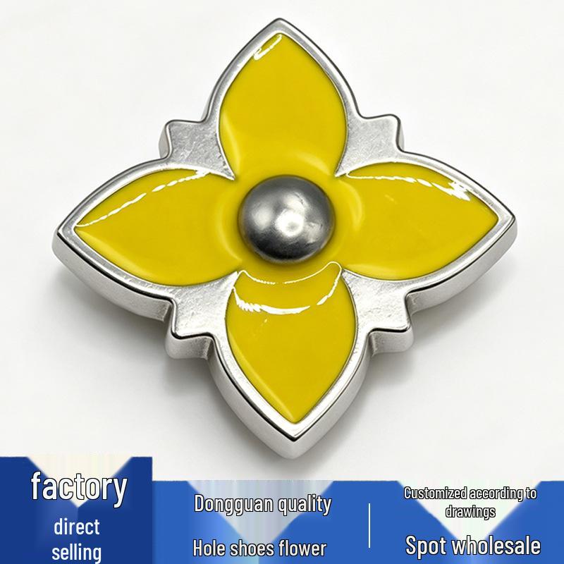 New Crocs Flower & Star Shoe Charms - Stylish Smile Metal Buckles & Versatile Decorations
