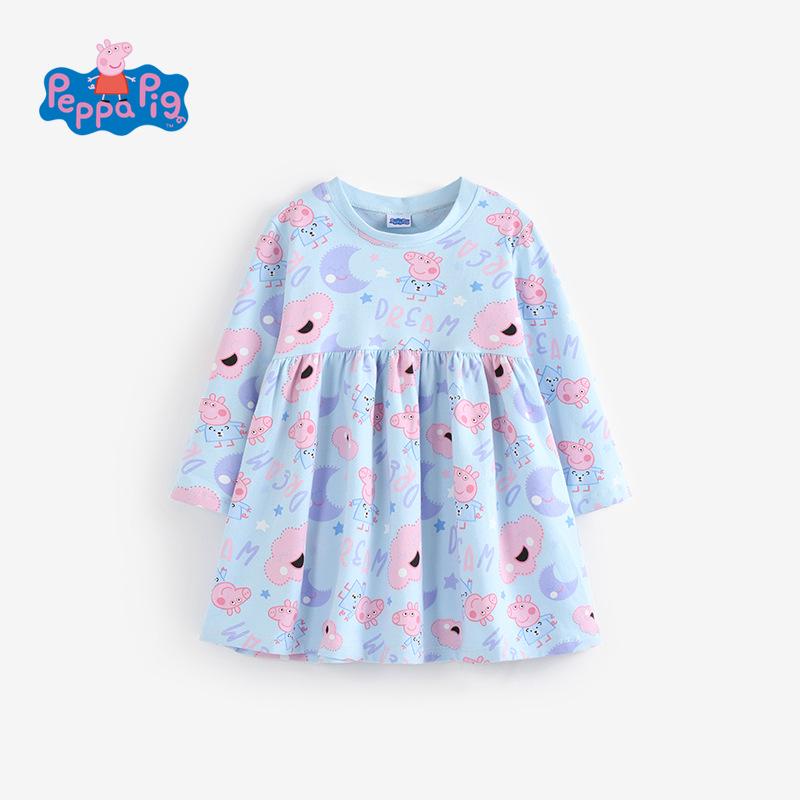 Peppa Pig Girls' Long Sleeve Cartoon Dress - Autumn Collection