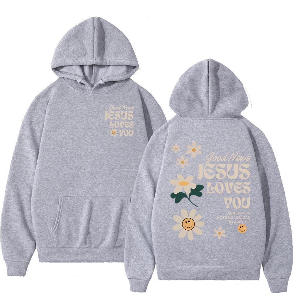 Gute Nachricht Jesus liebt dich Christliche Bibelvers Hoodies Männer Frauen Kleidung Mode Harajuku Sweatshirt Übergroßer Fleece Pullover