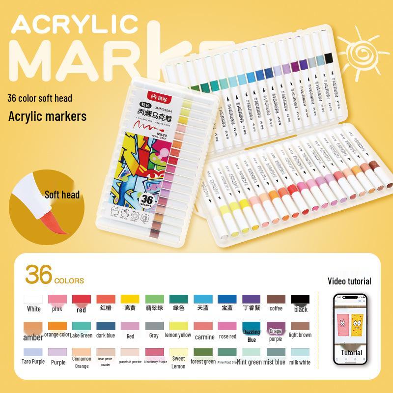 Schnelltrocknende Acryl-Marker mit weicher Spitze für das DIY-Graffiti von Kindern auf Schuhen und Kleidung