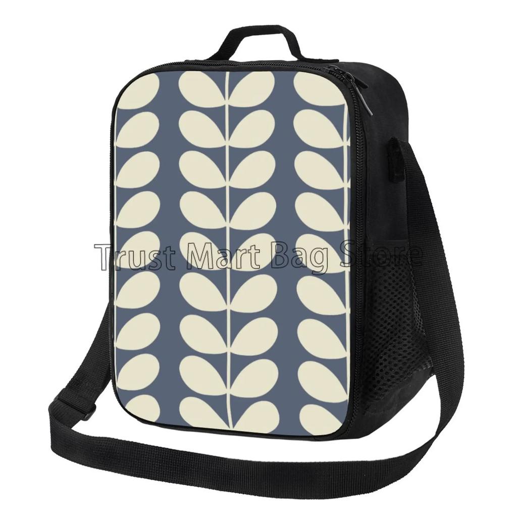 Orla Kiely Sac à Lunch Portable Motif Feuilles Colorées Réutilisable Isotherme Fourre-tout Bento avec Sangle Réglable pour Travail Pique-nique Voyage