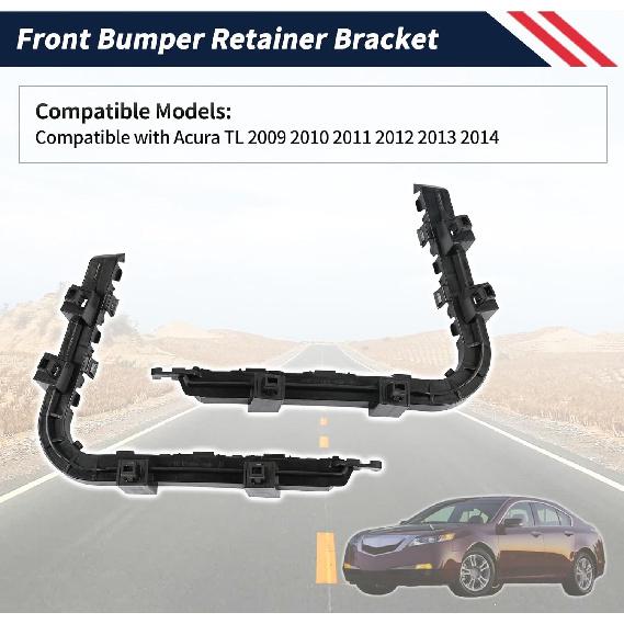 1Pair Front Bumper Retainer Bracket Compatible with Acura TL 2009-2014, Front Bumper Retainer Support Fender Bracket Holder Left Driver and Right