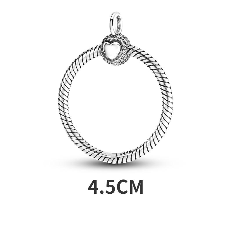 Silver Color O Pendant Moments Pave O Pendant Dangle Charms Fit Original Cable Chain Necklace Fashion Women Jewelry Making Gift
