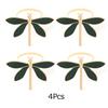 2/4Pcs Green Oil Dripping Dragonfly Home Decoration Hotel Napkin Ring Fashion Insect Napkin Ring New Metal Napkin Ring