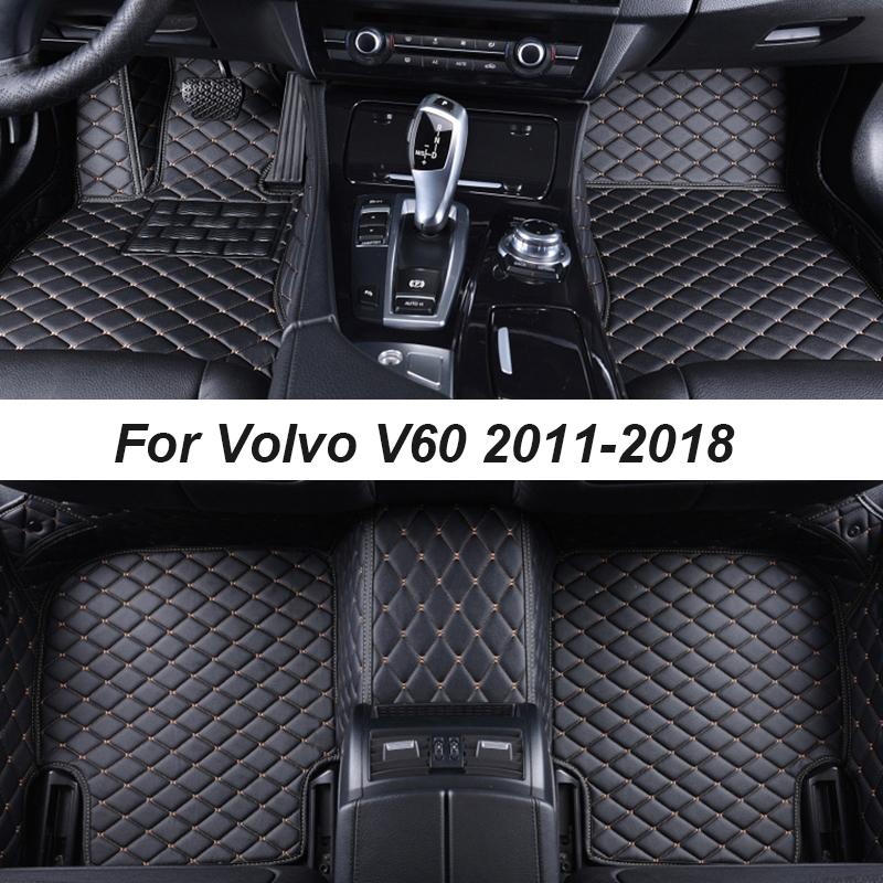 

Автомобильные коврики для Volvo V60 2011-2018, дропшиппинг, центральные аксессуары для интерьера, 100% подходят, кожаные ковры, коврики для ног