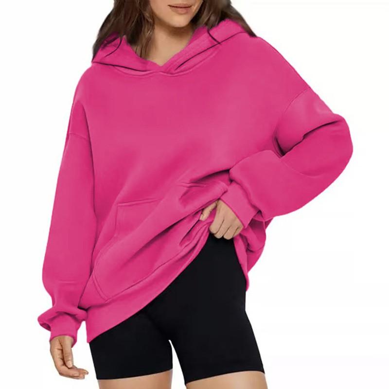 Oversized Hooded Sweatshirt Women Loose Fit Long Sleeve Casual Style Plus Size S-5XL