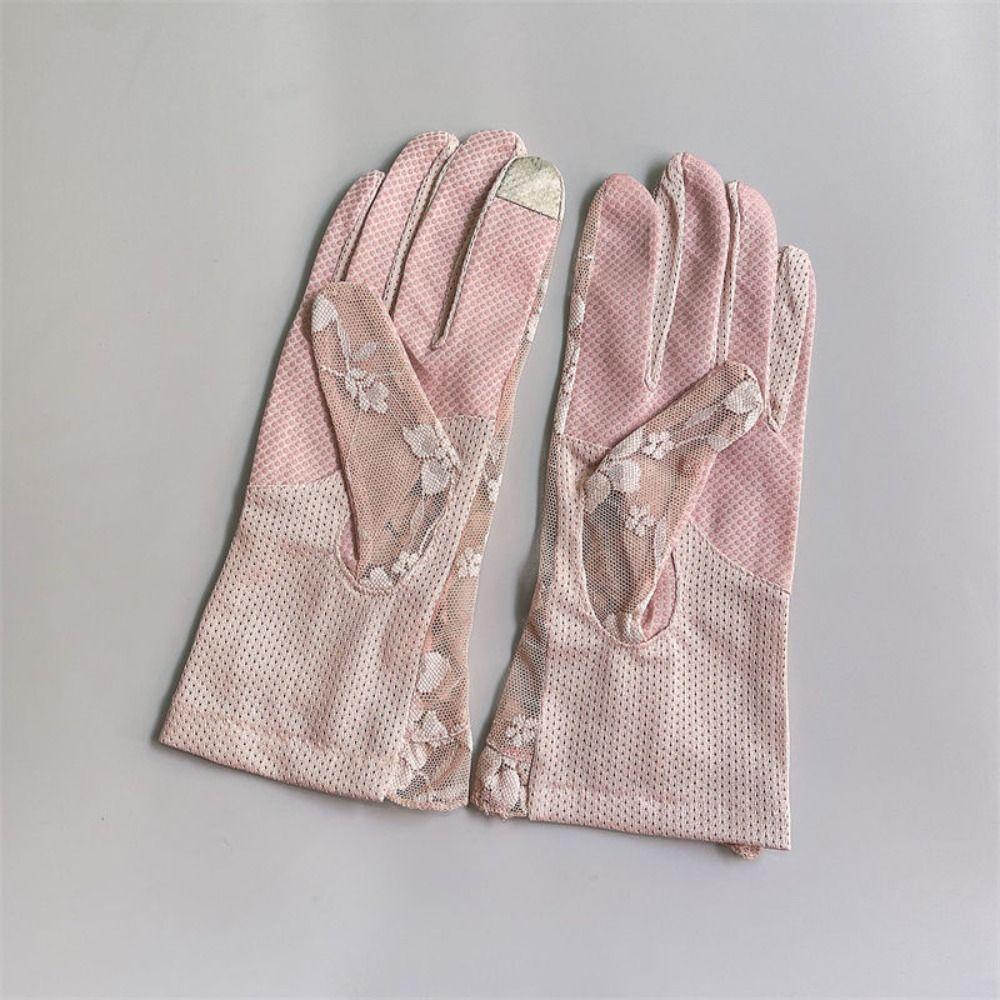 Thin Ice Silk Glove Anti-Slip Touch Screen Gloves Summer Driving Mittens  Women Girls