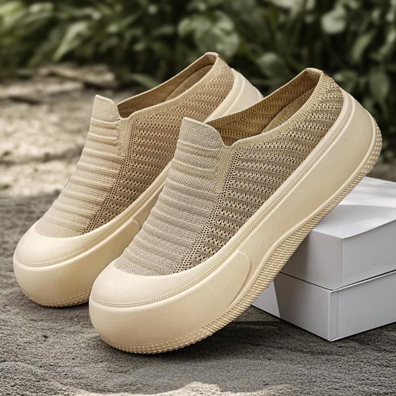 Shoes women's summer platform slippers comfortable casual shoes 2025 lazy shoes fashion versatile heightening shoes bag head slippers