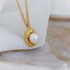 18K Gold-Plated Titanium Pearl Necklace - Unique Women's Jewelry