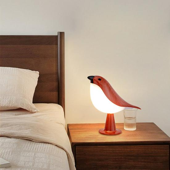LED Night Light Bird Table Lamp 3 Light Modes Brightness Adjustment Flicker Free Rechargeable LED Bedside Lamp Table Decor