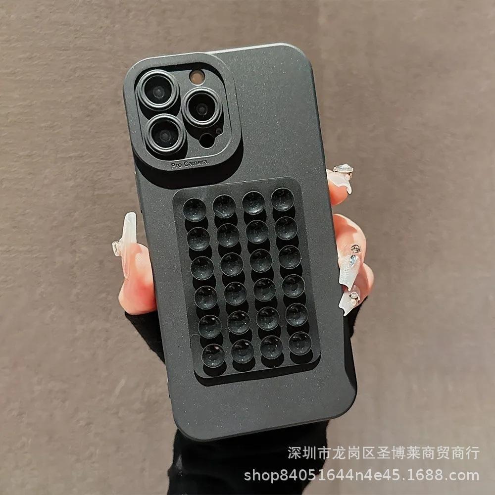 Silicone suction cup for iPhone17promax mobile phone case 16/15 pupil eye 14 anti-drop 11 protective case iPhone 7