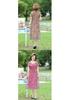 Elegant Summer Floral Dress for Middle-aged Women - Chinese National Style, Short Sleeve Maxi