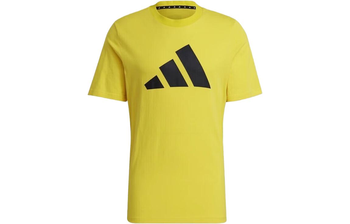Adidas T Shirts Men s Yellow Crew Neck Moderate Straight Fit GP9505 XL