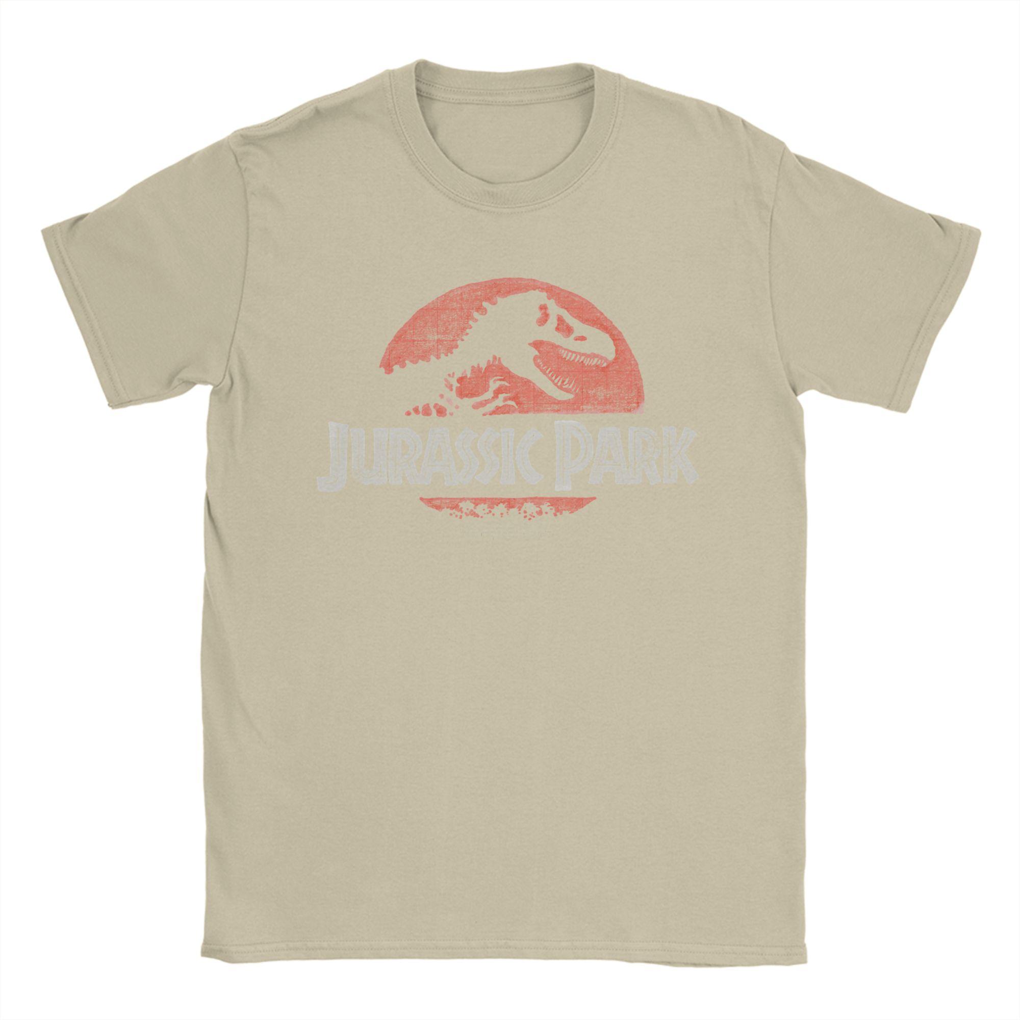 

Jurassic Park T Shirts Men Cotton Vintage T-Shirts Crew Neck Tees Short Sleeve Clothing Graphic Printed S