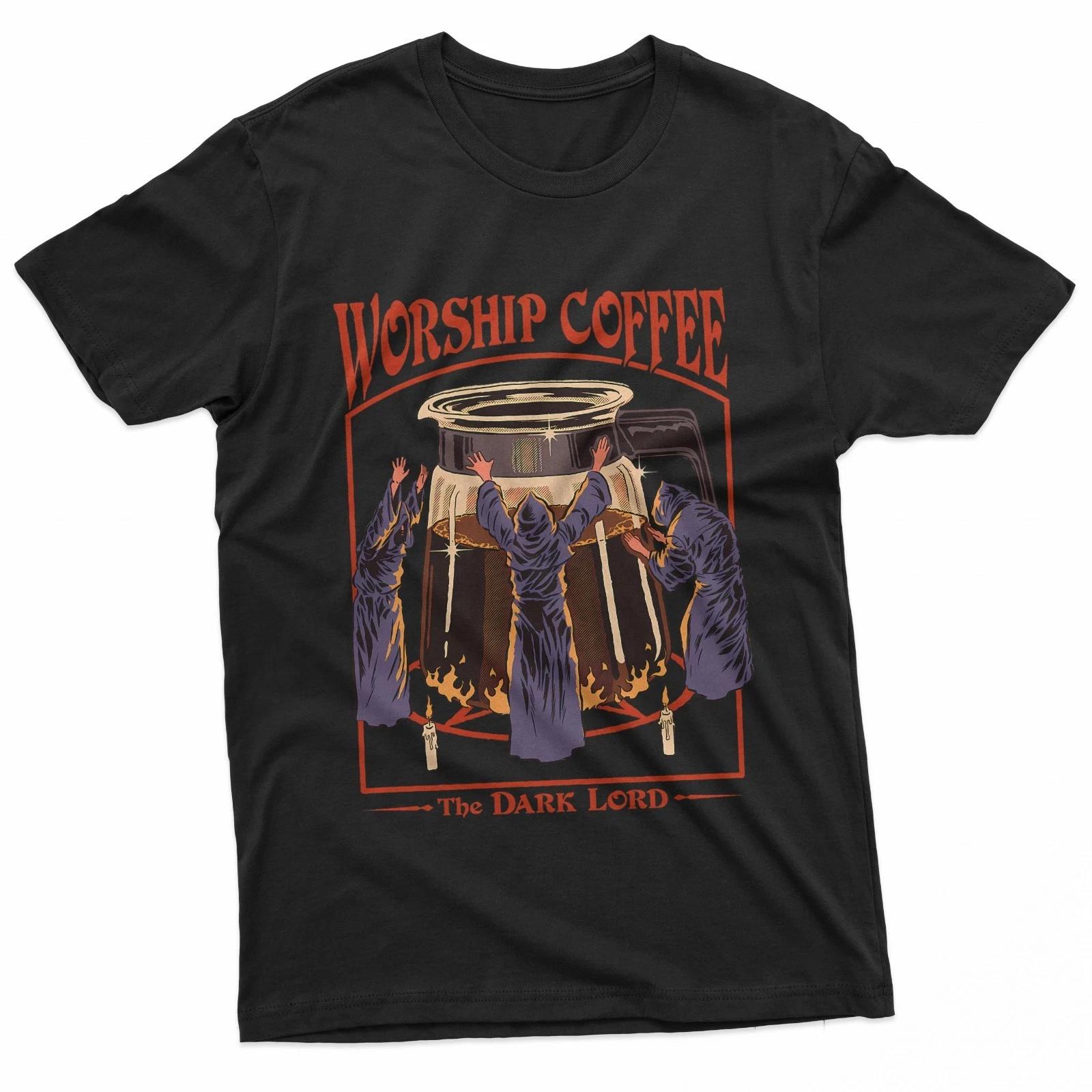 Worship Coffee Dark Humor T-Shirt 2XL