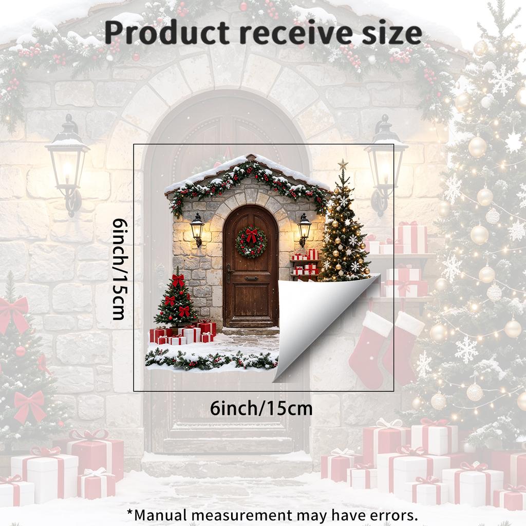 Christmas Scene Wall Sticker Made of Waterproof Material for Bedroom Wall - Decorative Picture for Christmas Festival