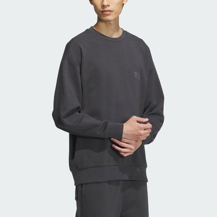 Adidas Verbiage Crew Sweatshirt Men Sweatshirt Black IS7421