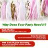 White Tassel Garland 20 Pcs, Tissue Paper Tassels Garland Banner for Party Birthday Wedding Decoration Baby Shower Table Decor