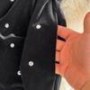 Balck Hepburn Sweet Style Women's Dress Flare Long Sleeve Diamond Stand Velvet High Waist A-line Dresses Autumn Winter Fashion Design Party Clothes