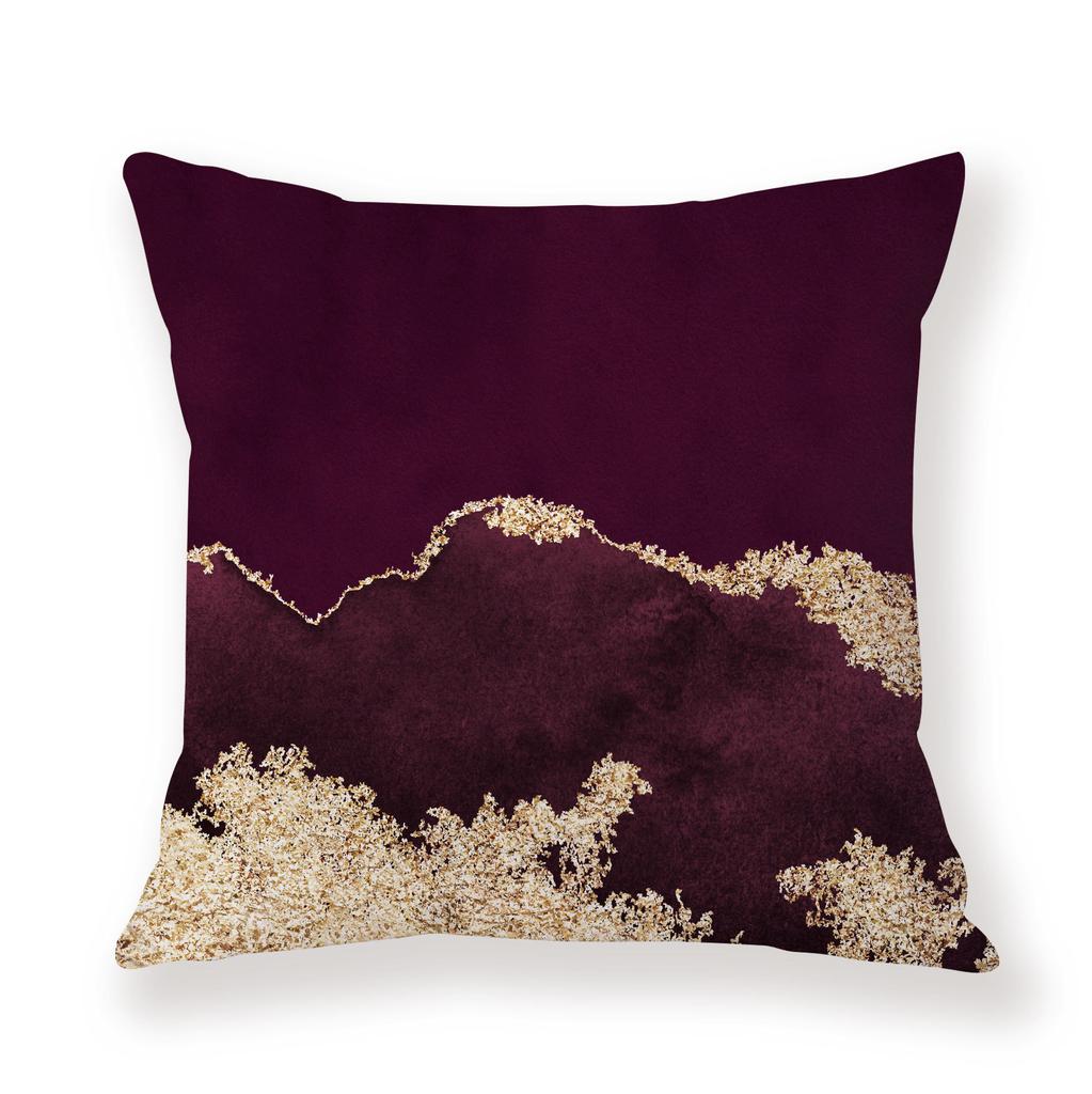 Watercolor Ins Wind Flashing Plush Pillowcase Contrasting Color Creative Model Room Decoration Pillow Car Sofa