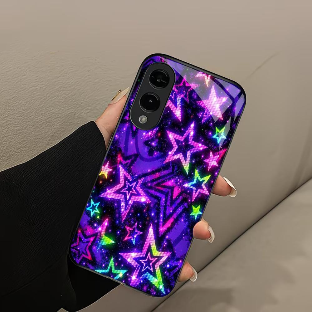 Sterne Exquisite Atmosphäre Hochwertige Handyhülle Glas TPU Handyhülle für Samsung Galaxy S26 S25 S24 S23 S22 S21 FE, Ultra, Plus
