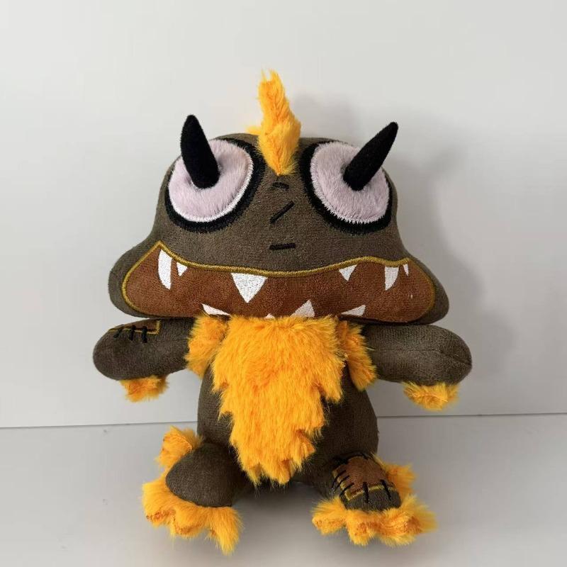 Poppy Playtime Prototype 1006 Plush Toy - Red Monster Stuffed Doll with Zipper Mouth Yellow Pocket, Horror Game Character Plushie Gift for Fans & 18cm жёлтый