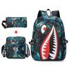 Color Shark Student Lightweight Waterproof School Bag Printing Large Capacity Personalized Cartoon Fashion Shoulders
