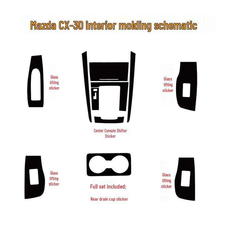 Mazda CX-30 Carbon Fiber Interior Gear Shift Decoration Sticker