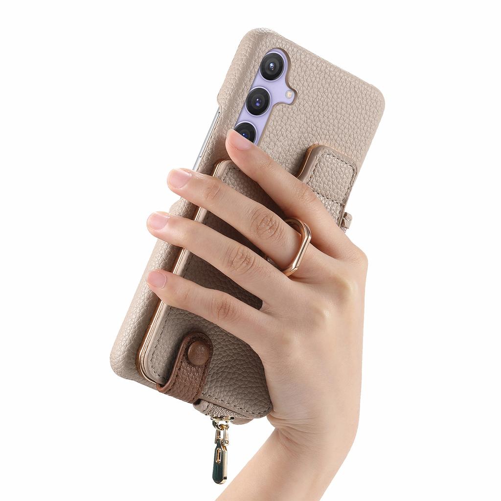 For Samsung Galaxy S25 Case RFID Blocking Phone Wallet Cover Supports Magnetic Car Holder