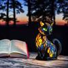 Solymall GlowKitty, Cat Lamp Stained Glass, Cat Lamp, Sherum Glowkitty, Stained Resin Night Light, Animal Lamps, 3D Cute Pet Led Table Lamps Gifts