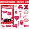 Photo Day Valentines Booth Decor Kit With Paper Frames For Kids Adults Fun Photo