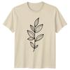 Minimalist Botanical Leaf Branch Design T-Shirt Foliage Line Art Plants Birthday