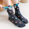 Women Multi-Color Xmas Gifts Winter Warm Stereoscopic Christmas Socks Cotton