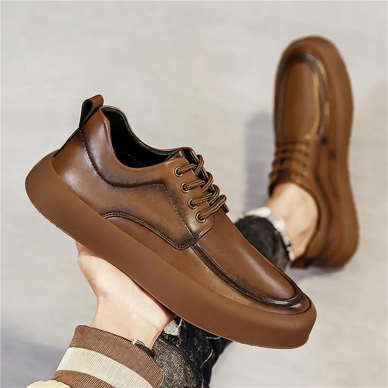 Designer Fashion Men's Lace Up Platform Casual Shoes Male Comfort All Match Outdoors Walking Sneakers Footwears Zapatos Hombre