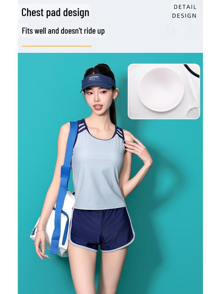 Konservativer ärmelloser Übergrößen-Badeanzug für Damen - Bauchabdeckung und schlankmachendes Design, ideal für heiße Quellen