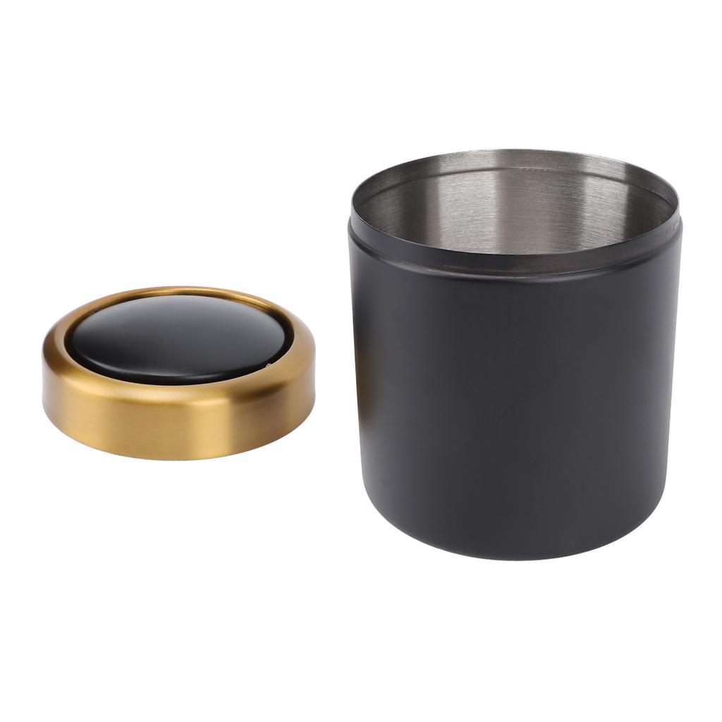 Bords papperskorg Rostfritt stål Stilfull Bordsavfallskorg Liten Soptunna med Lock för Vardagsrum Kök