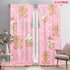 2pcs,2D Plane Printing Contemporary Curtains Gingerbread Christmas Candy (3) Durable Polyester (without Rod) Holiday Perfect for